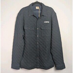 NWT Faherty Epic Quilted Fleece CPO Jacket Mens L Navy Blue Snaps Shacket CBRE